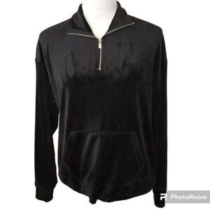 Garage black Velour Pullover Sweatshirt Size S